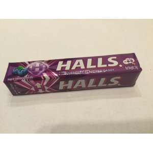 32 halls bluebery flavored candy